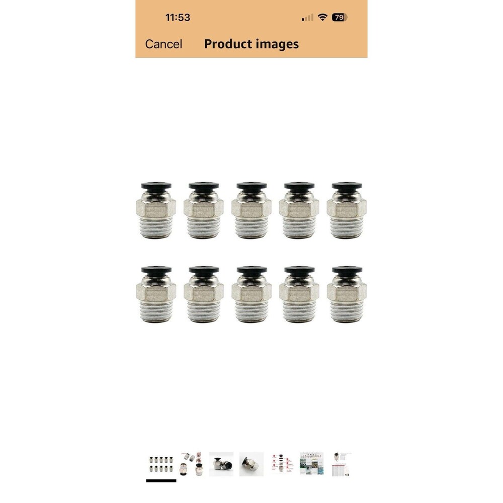 1/4 Air hose fittings Push to Connect Air fittings Male Straight 12 Pcs